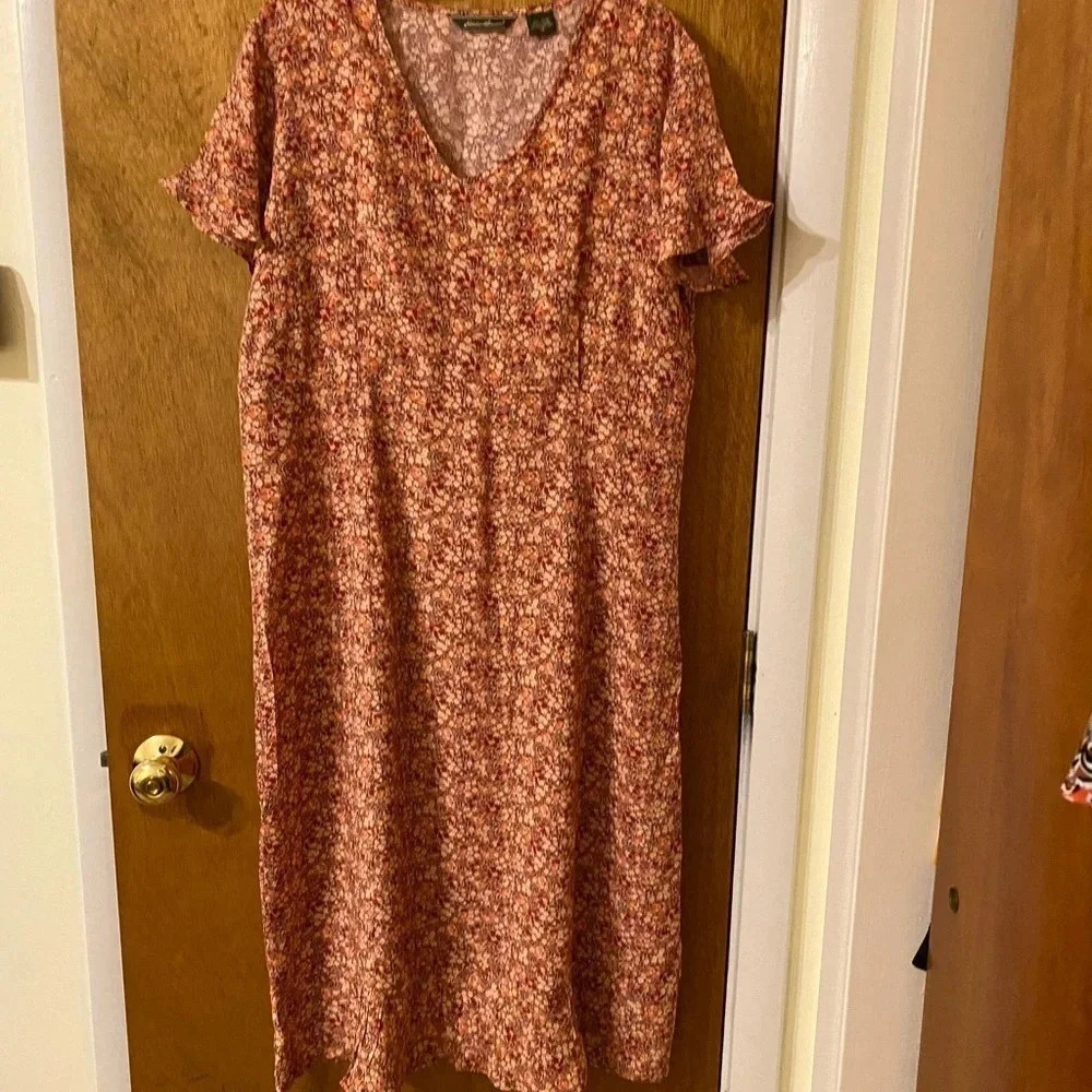 Eddie Bauer Red Floral Maxi Dress